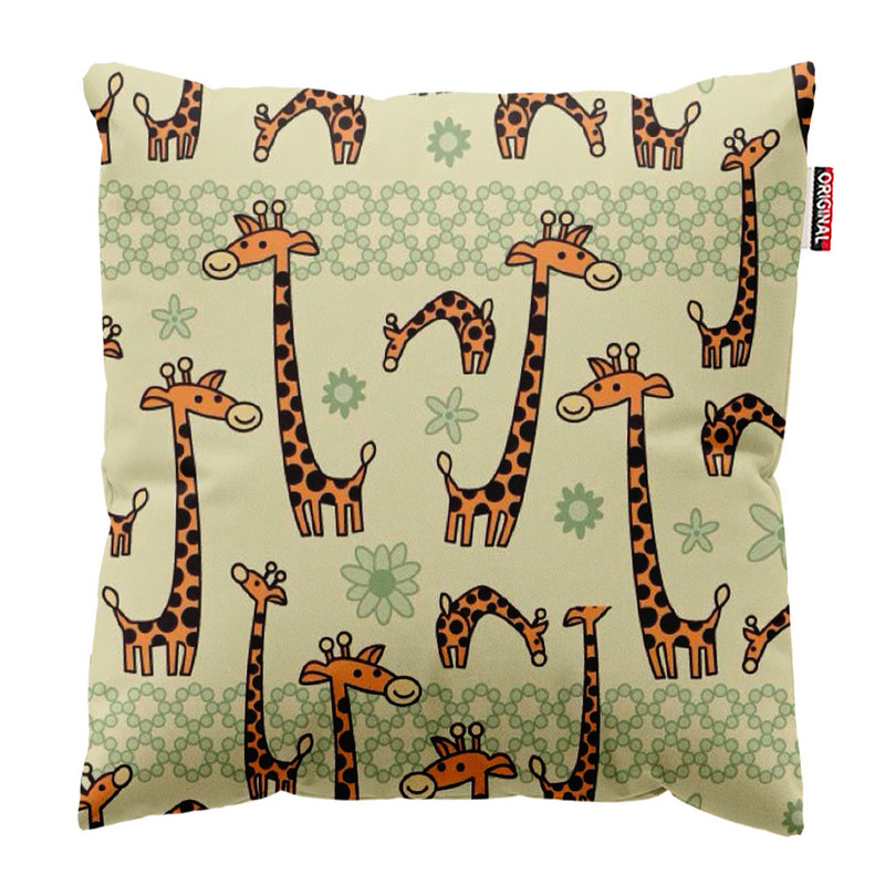 کوسن پاد آفرین طرح کارتونی بچگانه زرافه کد 3790 سایز 30*30 سانتی متر