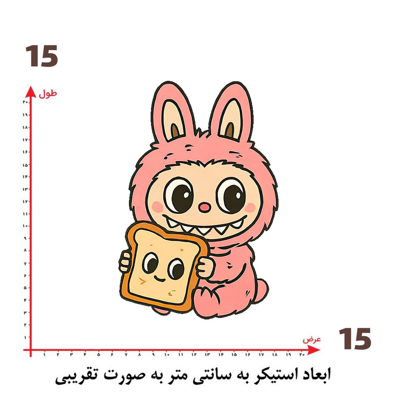 استیکر پارچه و لباس پاد آفرین طرح لبوبو کد 5263