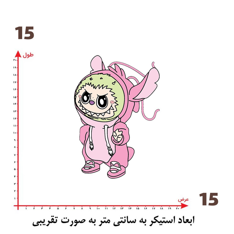 استیکر پارچه و لباس پاد آفرین طرح لبوبو کد 85