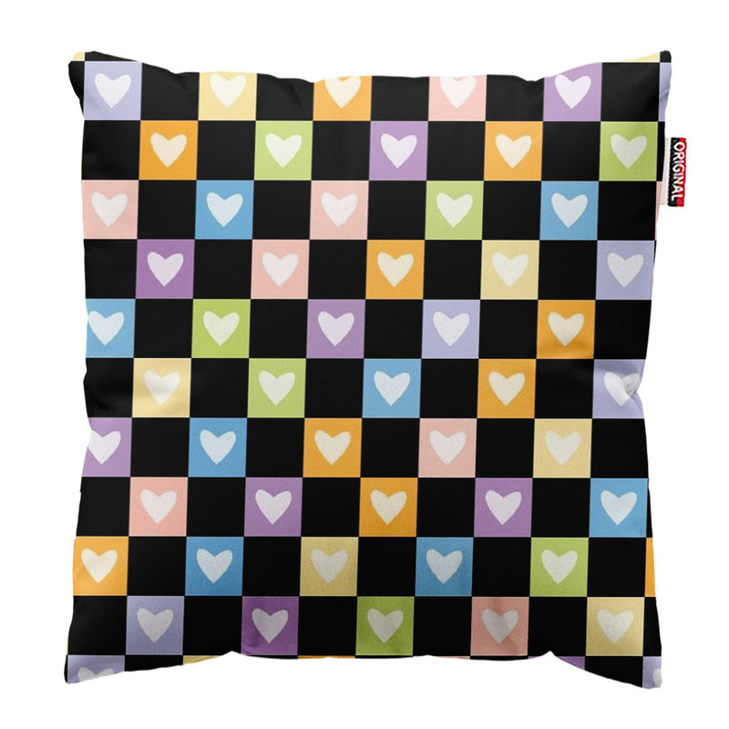 کوسن پاد آفرین طرح قلبچ کد 542 سایز 30*30 سانتی متر
