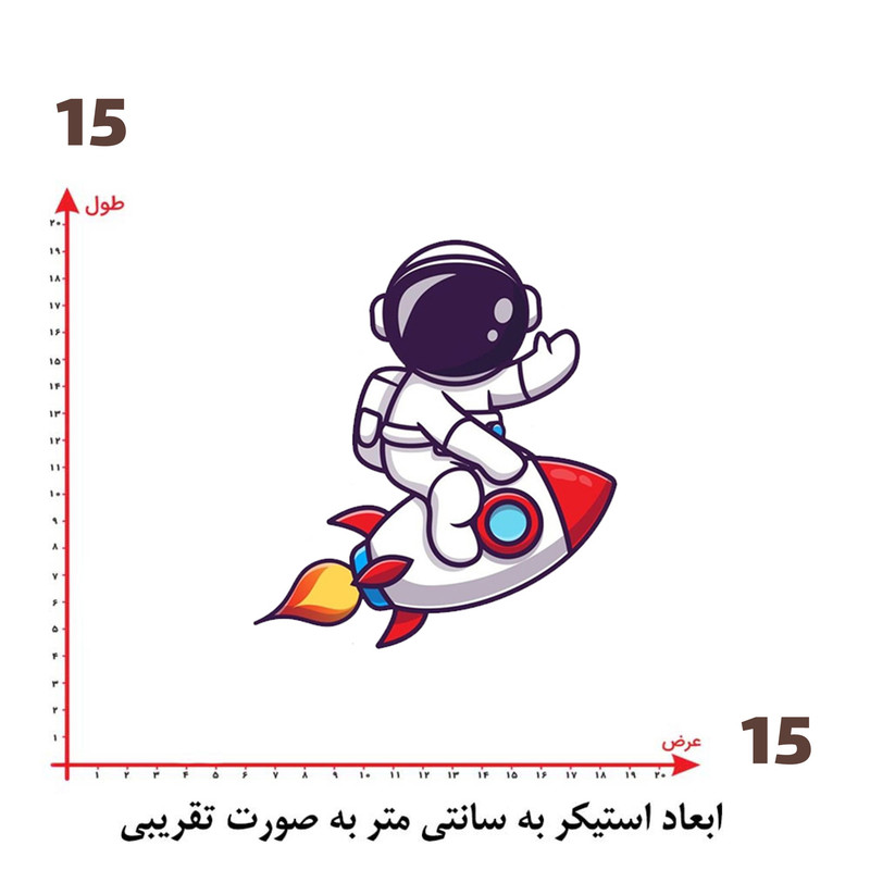 استیکر پارچه و لباس پاد آفرین طرح فضانورد کد 3892