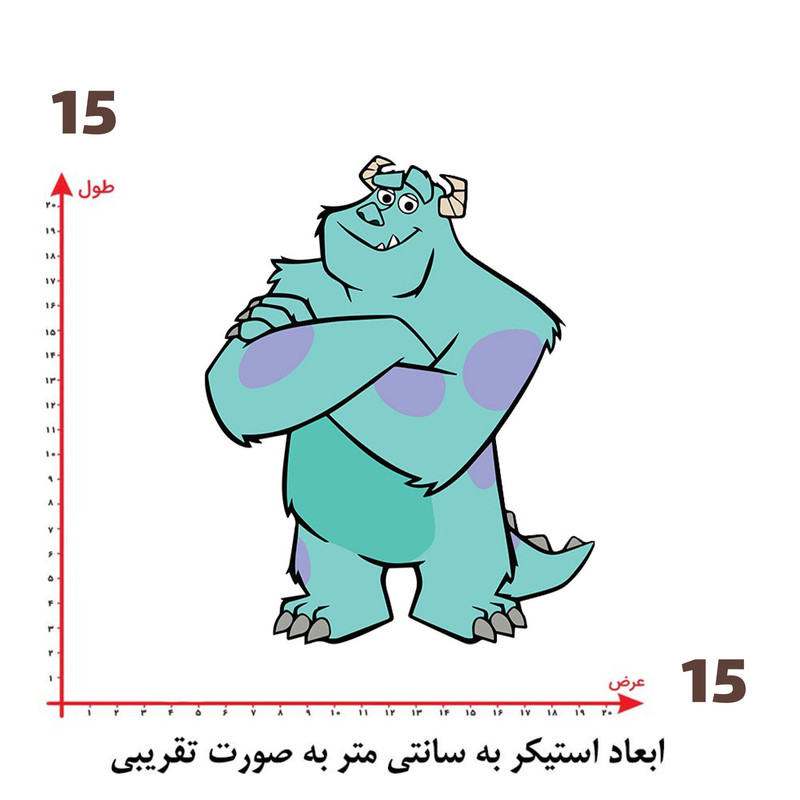استیکر پارچه و لباس پاد آفرین طرح کارتونی سالیوان کد 5026