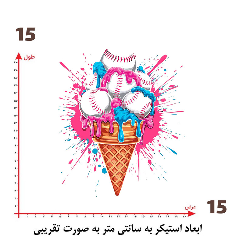 استیکر پارچه و لباس پاد آفرین طرح بستنی کد 2663