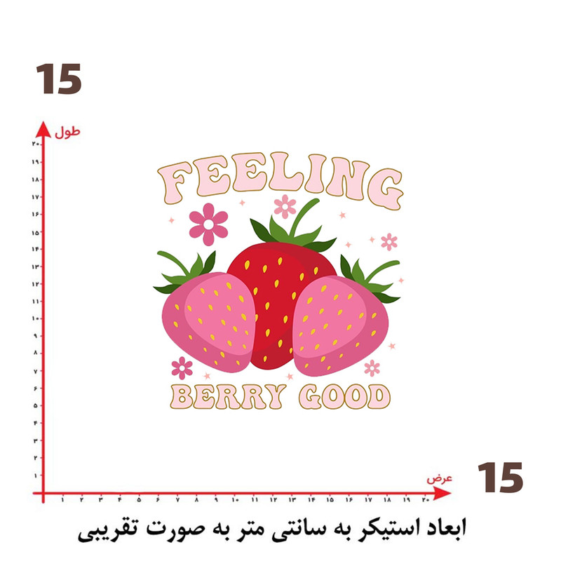 استیکر پارچه و لباس پاد آفرین طرح توت فرنگی کد 2699