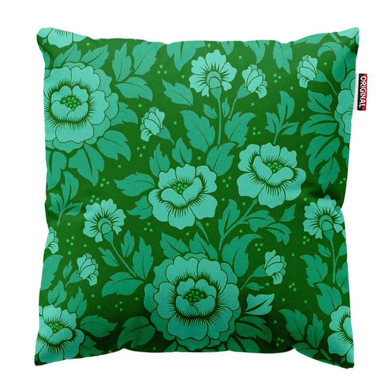 کوسن پاد آفرین طرح گل سبز کد 1181 سایز 40*40 سانتی متر