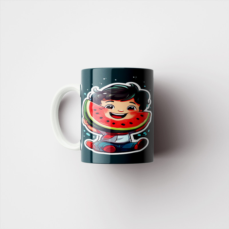 ماگ پادآفرین مدل یلدایی شب یلدا شب چله طرح انار و هندوانه کد p2618