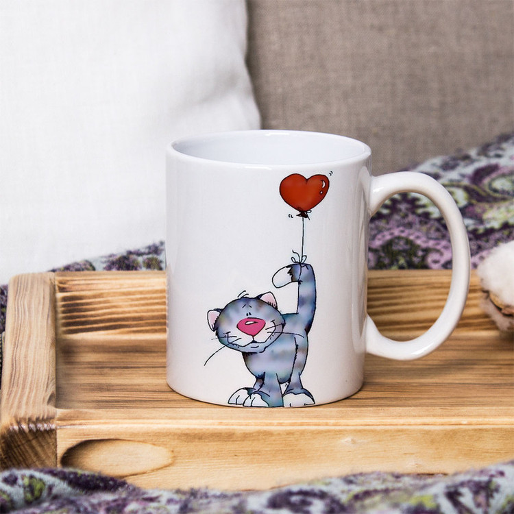 ماگ زیگورات مدل گربه و قلب کد 2452