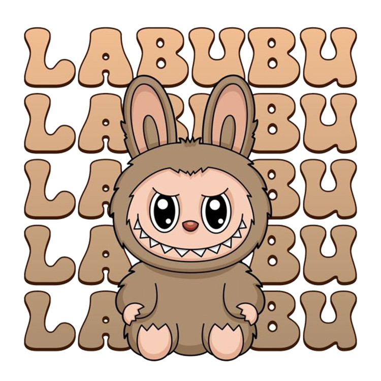 استیکر پارچه و لباس پاد آفرین مدل عروسک لبوبو Labubu کد S2036