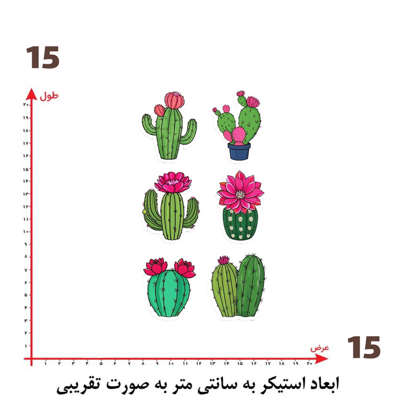 استیکر پارچه و لباس پاد آفرین طرح کاکتوس کد 4085