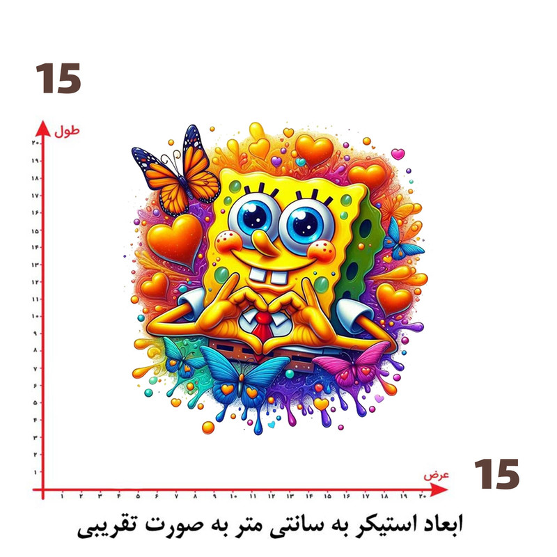 استیکر پارچه و لباس پاد آفرین طرح باب اسفنجی کد 1034