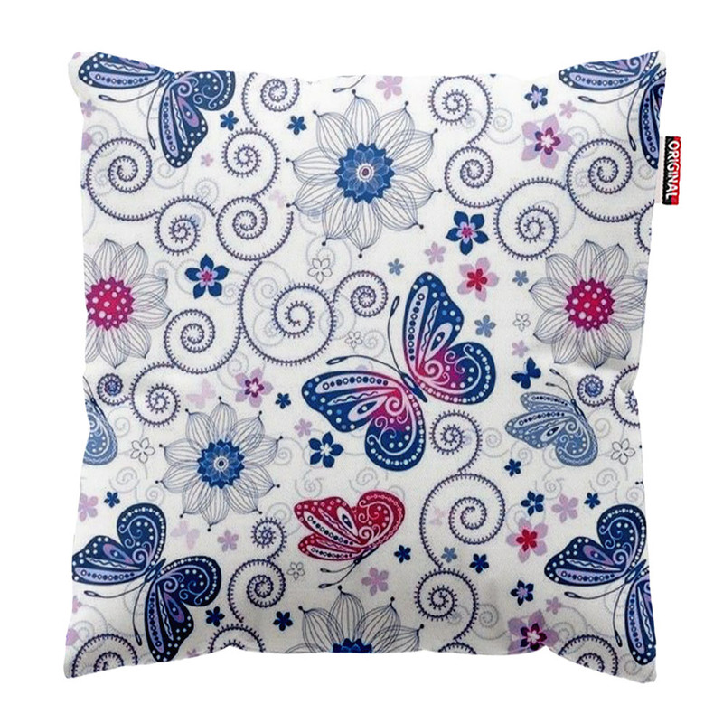 کوسن پاد آفرین طرح پروانه و گل کد 1690 سایز 30*30 سانتی متر