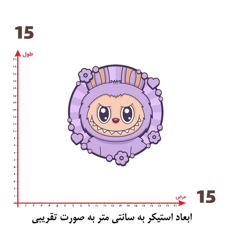 استیکر پارچه و لباس پاد آفرین طرح لبوبو کد 43