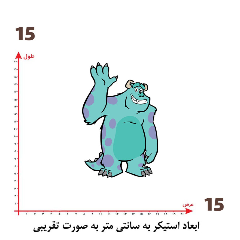 استیکر پارچه و لباس پاد آفرین طرح کارتونی سالیوان کد 5493
