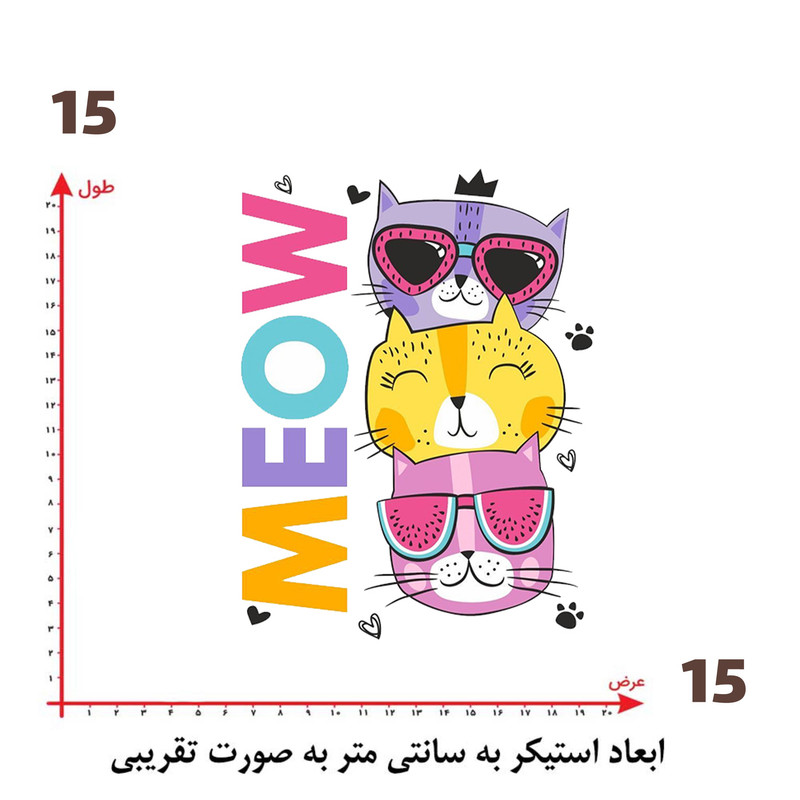 استیکر پارچه و لباس پاد آفرین طرح گربه های بامزه کد 1703