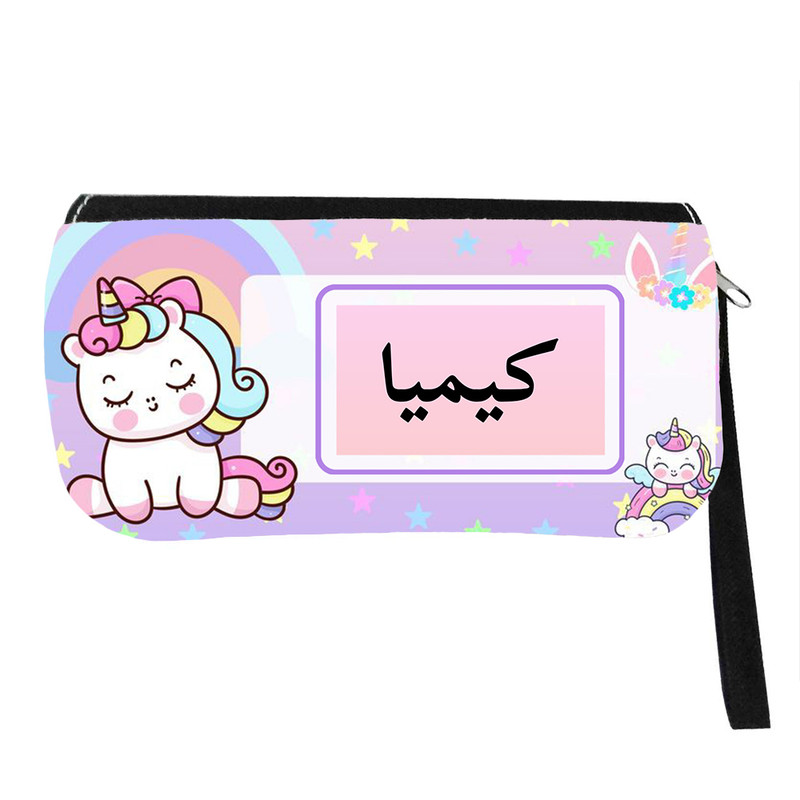 جامدادی مدل اسم شخصی طرح تک شاخ یونیکورن اسم کیمیا کد 0916