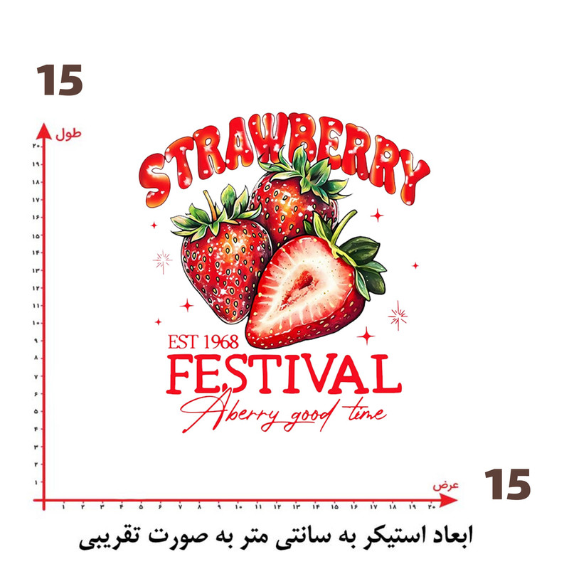 استیکر پارچه و لباس پاد آفرین طرح توت فرنگی کد 3693
