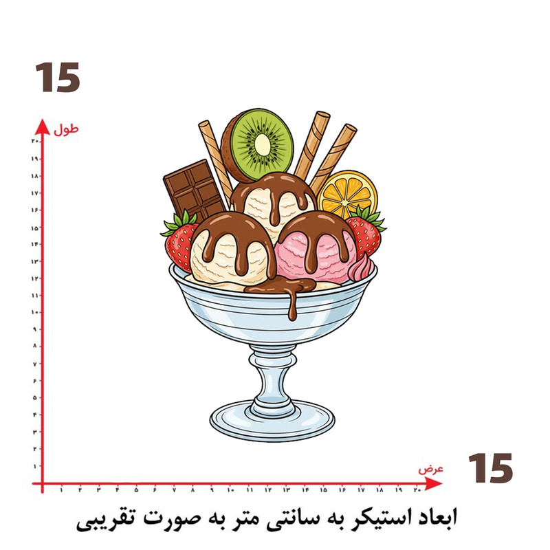استیکر پارچه و لباس پاد آفرین طرح بستنی کد 5852