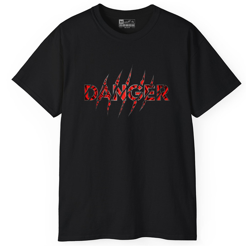 تی شرت آستین کوتاه یقه گرد مردانه پاد آفرین مدل danger کد 1503