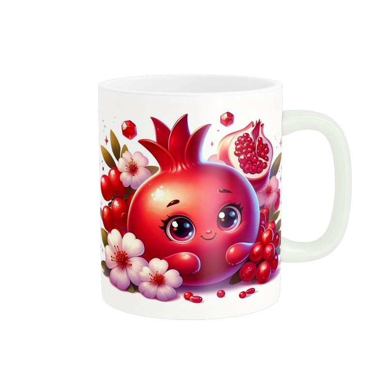 ماگ پادآفرین مدل یلدایی شب یلدا شب چله طرح انار و هندوانه کد p2684