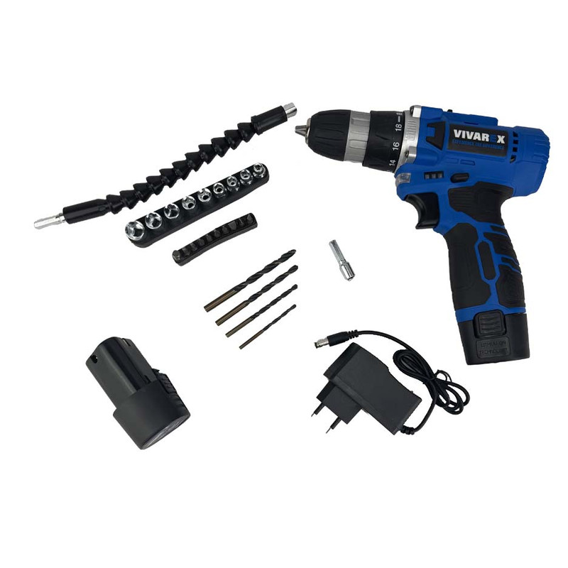 دریل پیچ گوشتی شارژی دو باتری 12 ولت سه نظام 10 میلیمتر ویوارکس مدل VR1210V-22A