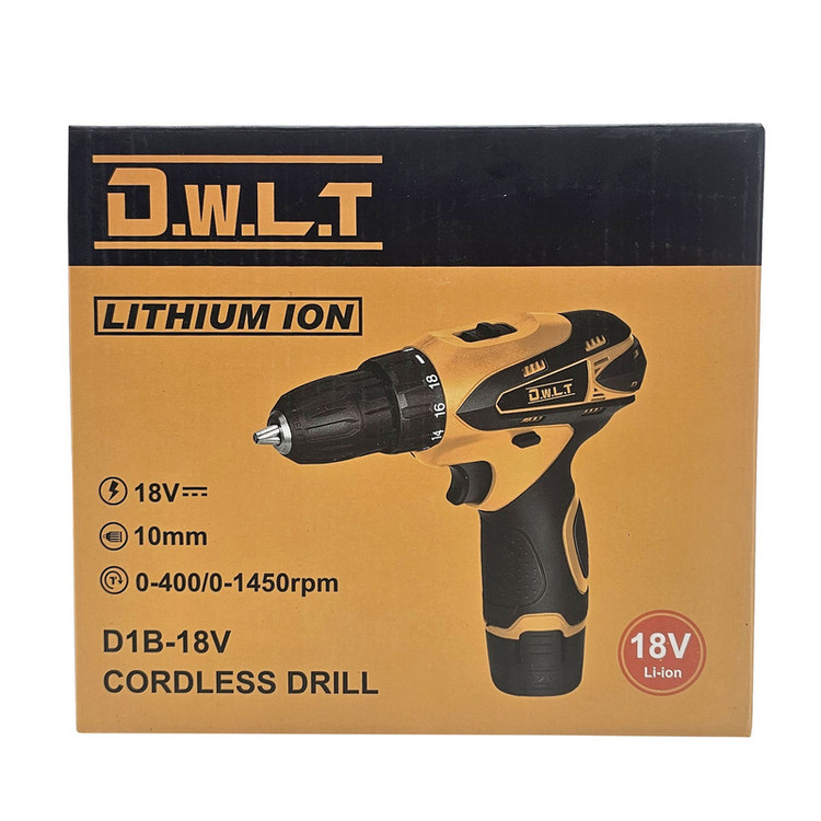 دریل پیچ گوشتی شارژی 10 میلی متری 18 ولت دی دبلیو ال تی مدل D1B-18V
