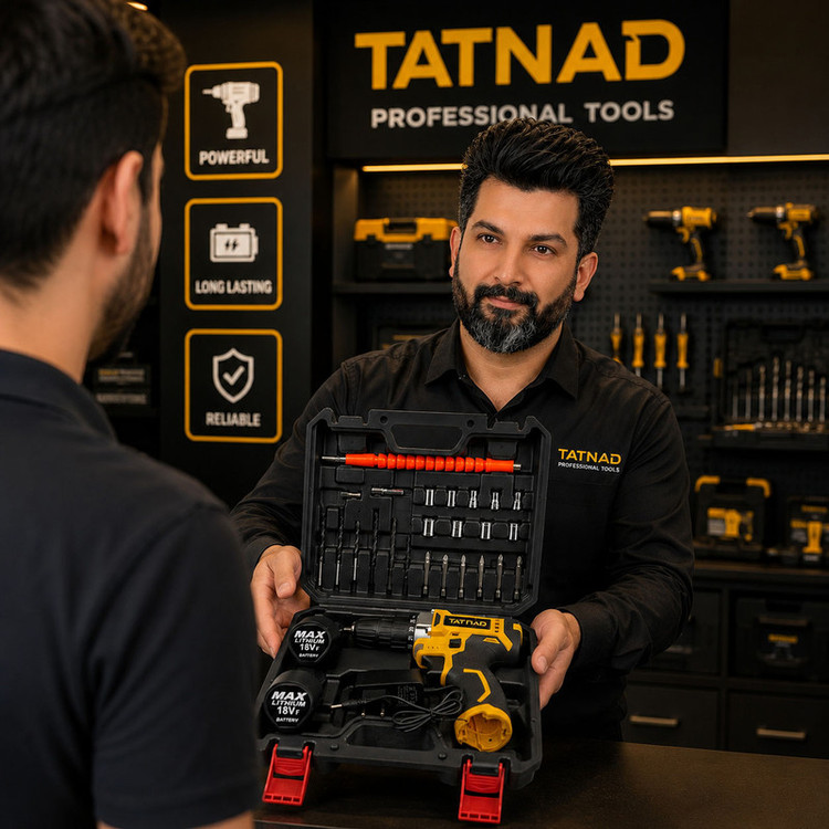 دریل پیچگوشتی شارژی سهنظام خودکار 10 میلیمتری 18 ولت تات ناد مدل 18V کد 22 مجموعه 29 عددی