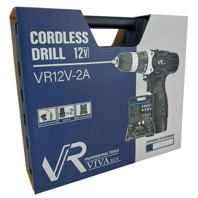 دریل پیچ گوشتی شارژی ویوارکس مدل VR12V-2A-NEW مجموعه 28 عددی