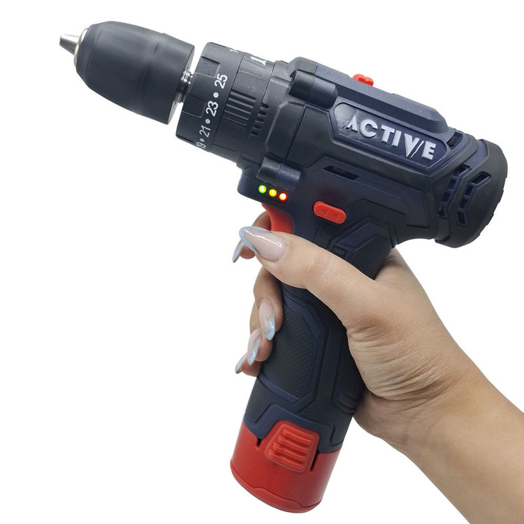 دریل چکشی شارژی صنعتی 10 میلی متری 12 ولت اکتیو مدل AC_3112BR کد 31 مجموعه 28 عددی