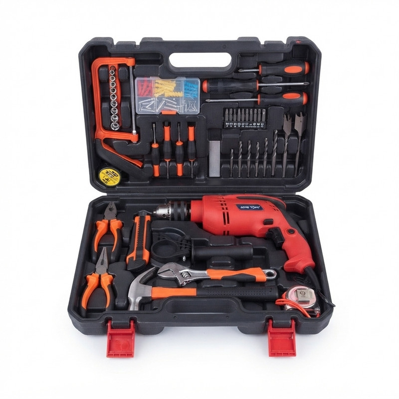 دریل پیچگوشتی برقی چکشی 10 میلی متری 220 وات کینگ استار مدل KIDS6813-S مجموعه 48 عددی