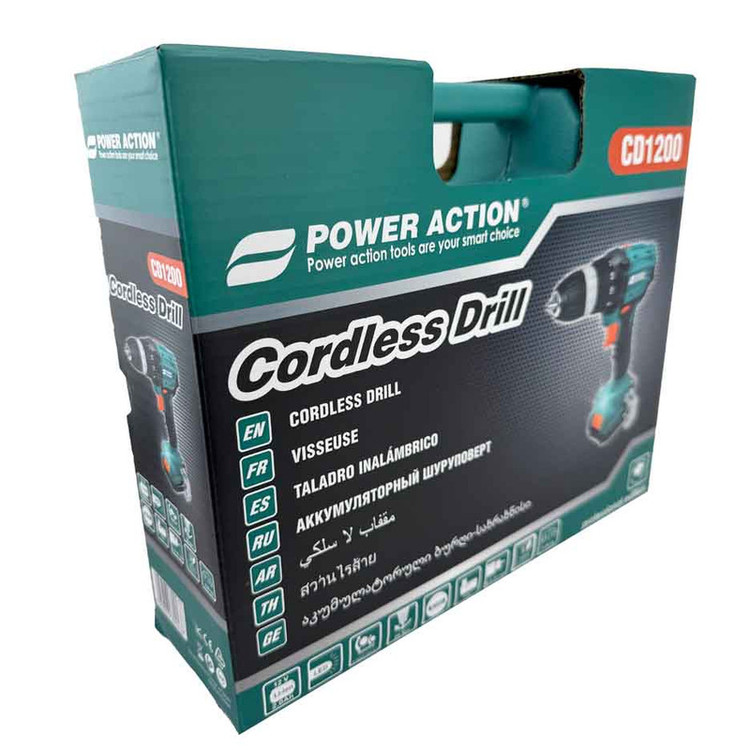دریل پیچ گوشتی 10 میلی متری 12 ولت پاور اکشن مدل CD1200