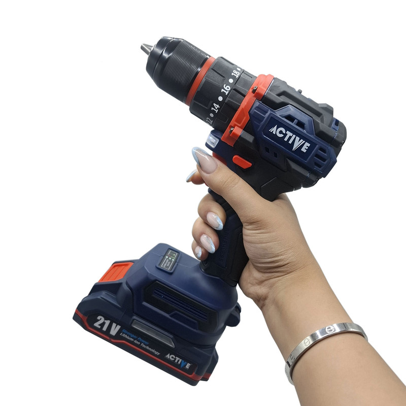 دریل چکشی شارژی براشلس 10میلی متری 21 ولت اکتیو مدل AC_7821CH
