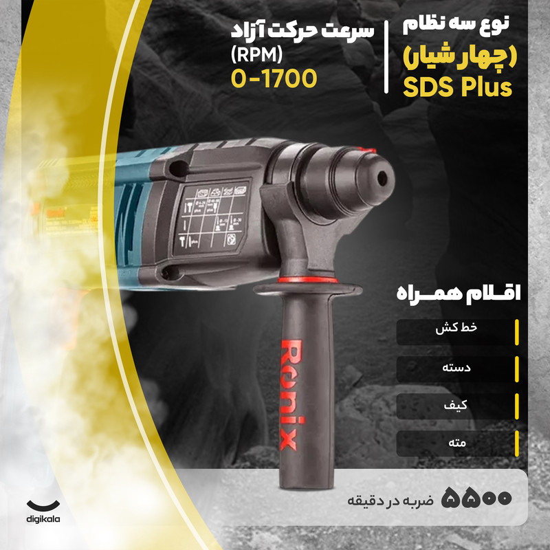 دریل بتن کن رونیکس مدل 2724
