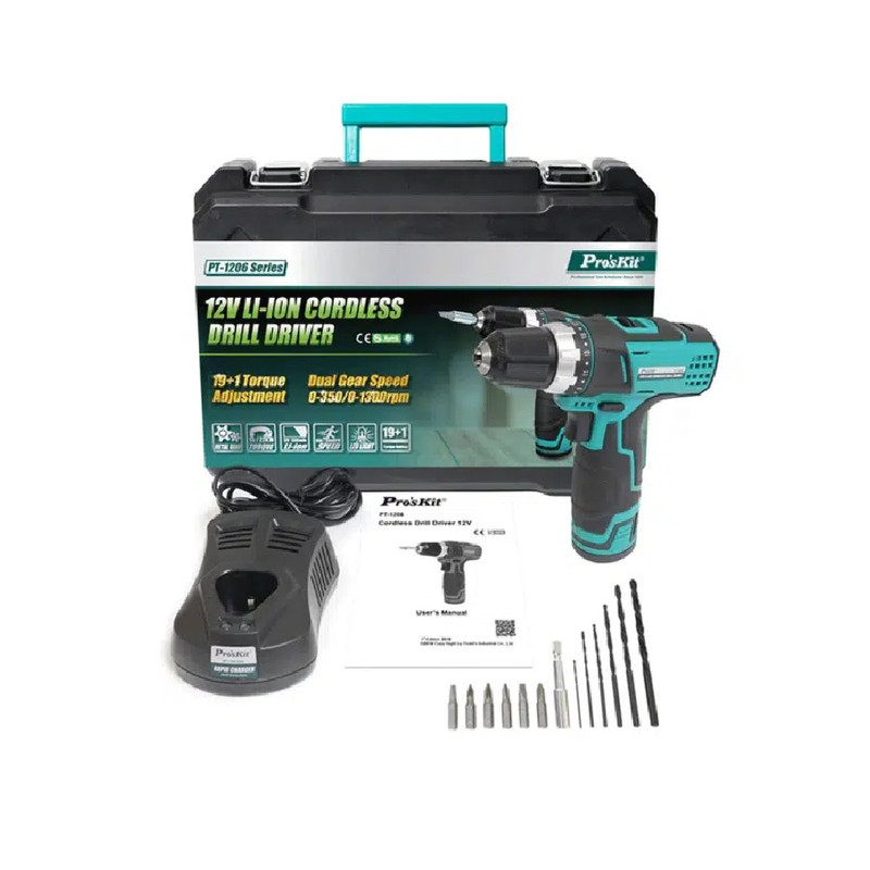 دریل پیچ گوشتی 10میلیمتری 28 وات پروسکیت مدل PT-1206F
