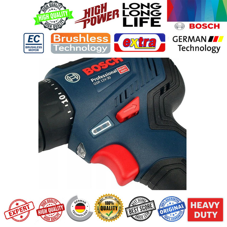 دریل پیچ گوشتی شارژِی بوش مدل GSR 12 V 30 Professional