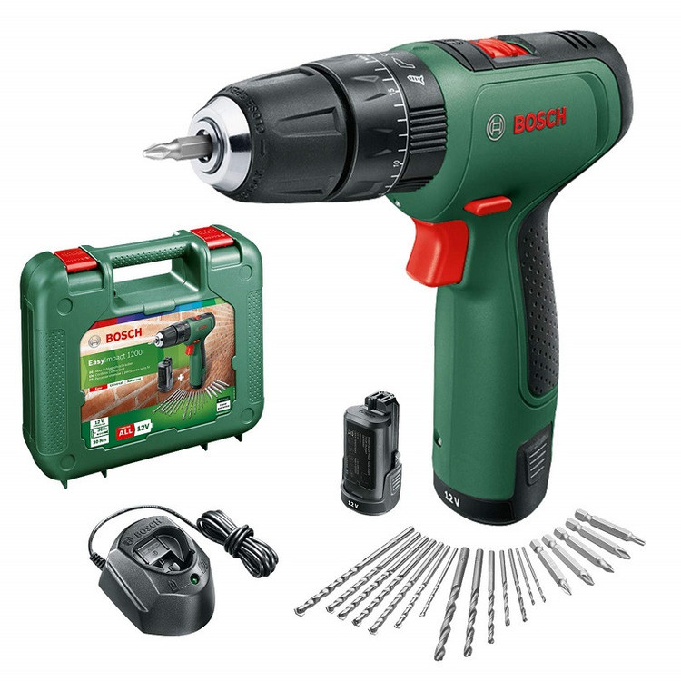 دریل پیچ گوشتی شارژی چکشی بوش مدل Easy impact 1200