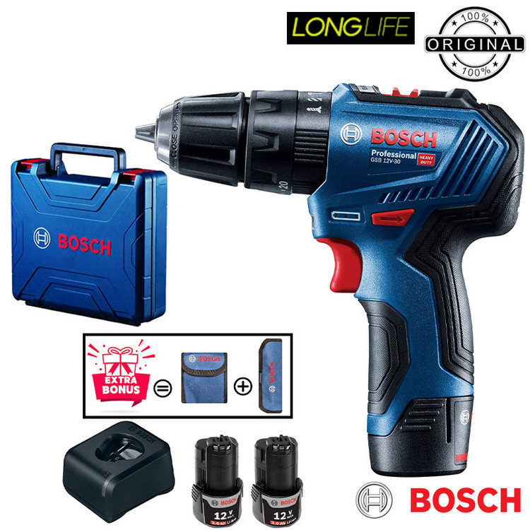 دریل چکشی شارژی بوش مدل سه حالته GSB 12V-30 2Extra