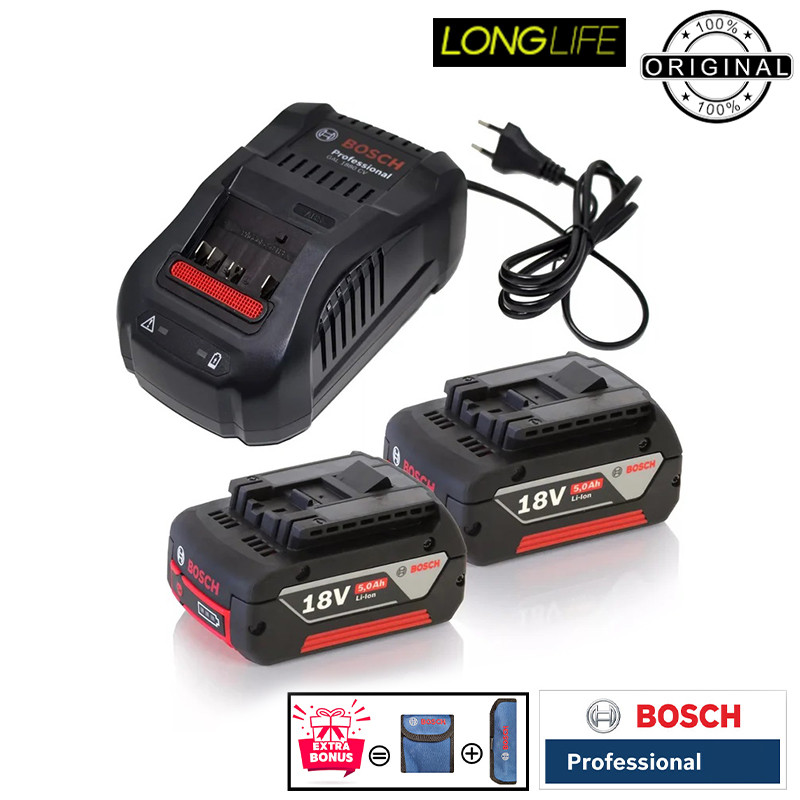 دریل پیچ گوشتی شارژی چکشی 13 میلی متری 18 ولت بوش مدل GSB 18 V 110 C / EC Motor (5 AH)