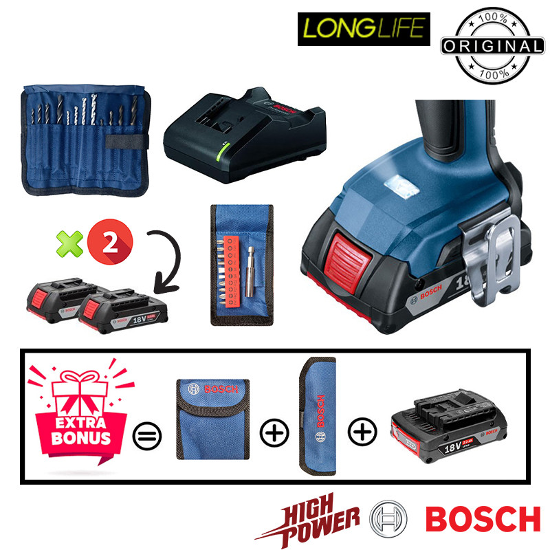 دریل پیچ گوشتی چکشی شارژی بوش مدل GSB 18 V-50 Extra