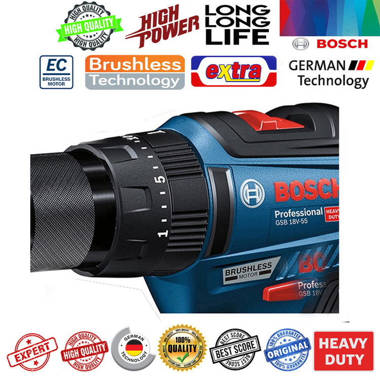 دریل شارژی چکشی بوش مدل GSB 18V-50 EC - BAG Extra
