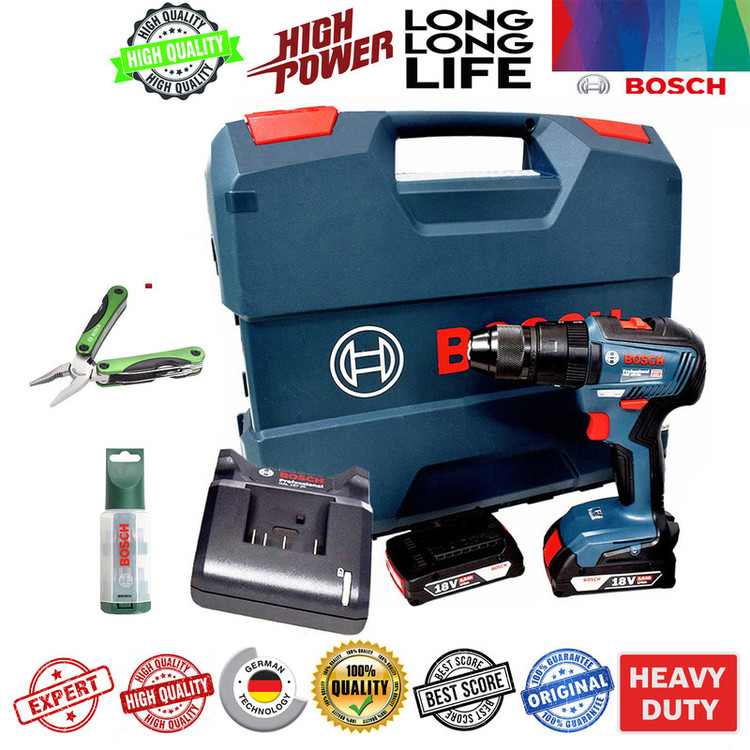 دریل پیچ گوشتی شارژی چکشی بوش مدل حرفه ای بدون ذغال GSB 18v-50 + Extra