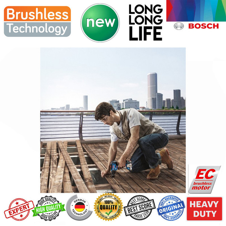 دریل پیچ گوشتی چکشی شارژی بوش مدل GSB 18V-50 EC brushless + 4 Extra