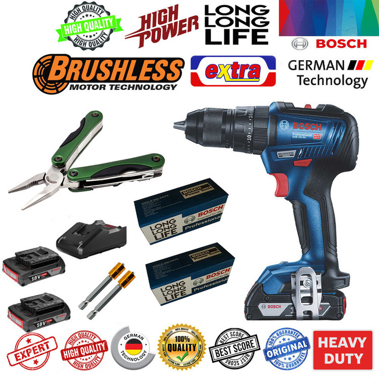 دریل شارژی چکشی بوش مدل براشلس هوشمند کد New GSB 18V-50