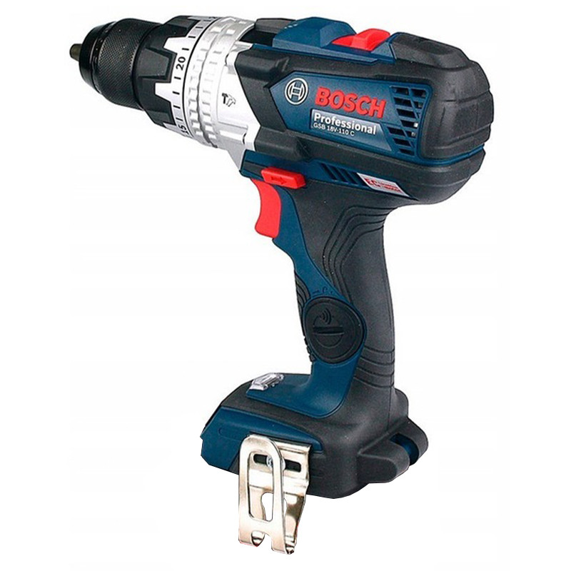 دریل پیچ گوشتی شارژی چکشی 13 میلی متری 18 ولت بوش مدل GSB 18V-110 C Brushless