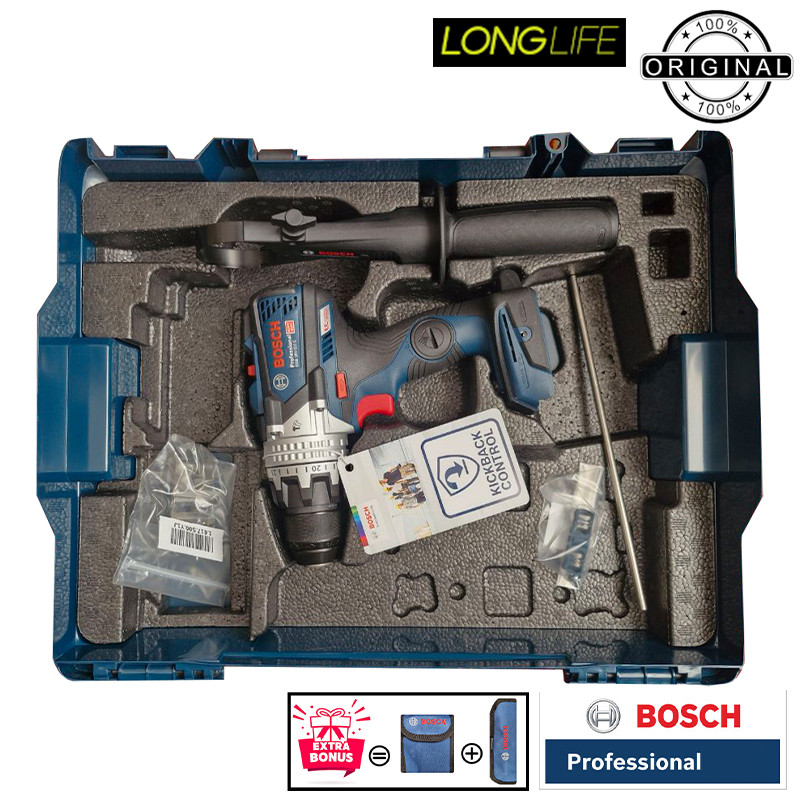 دریل پیچ گوشتی شارژی چکشی 13 میلی متری 18 ولت بوش مدل GSB 18V-110 C Brushless