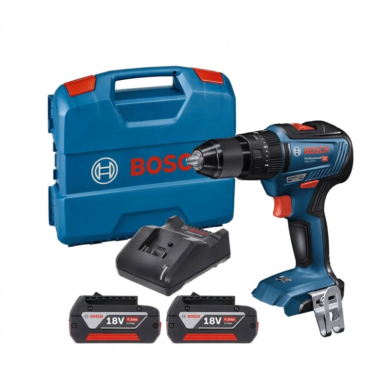 دریل پیچگوشتی شارژی چکشی 13 میلیمتری 18 ولت بوش مدل GSB 18V-50 5Ah