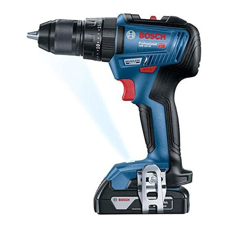 دریل شارژی چکشی بوش مدل GSB 18V-50 EC Motor + 3 Extra