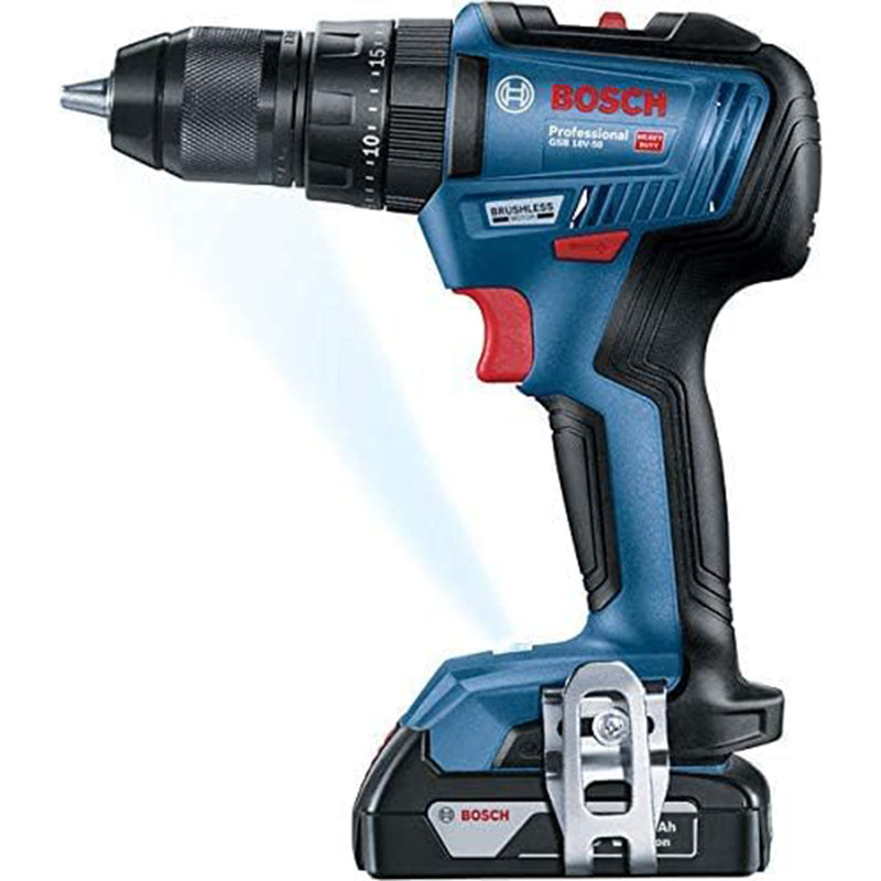 دریل شارژی چکشی بوش مدل فوق حرفه ای GSB 18V-50 Brushless + 1 Extra