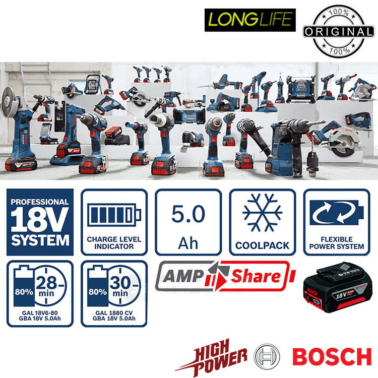 دریل پیچ گوشتی چکشی شارژی بوش مدل هوشمند GSB 18V-90C 5Ah