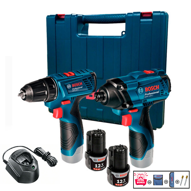 مجموعه دو عددی دریل و بکس شارژی بوش مدل فوق حرفه ای GDR 120 LI + GSR 120 LI