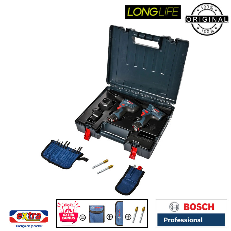 مجموعه دو عددی دریل و بکس شارژی بوش مدل فوق حرفه ای GDR 120 LI + GSR 120 LI